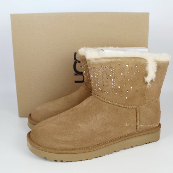 NEW UGG Gem Lined Classic Mini Boots - Picture 3 of 13